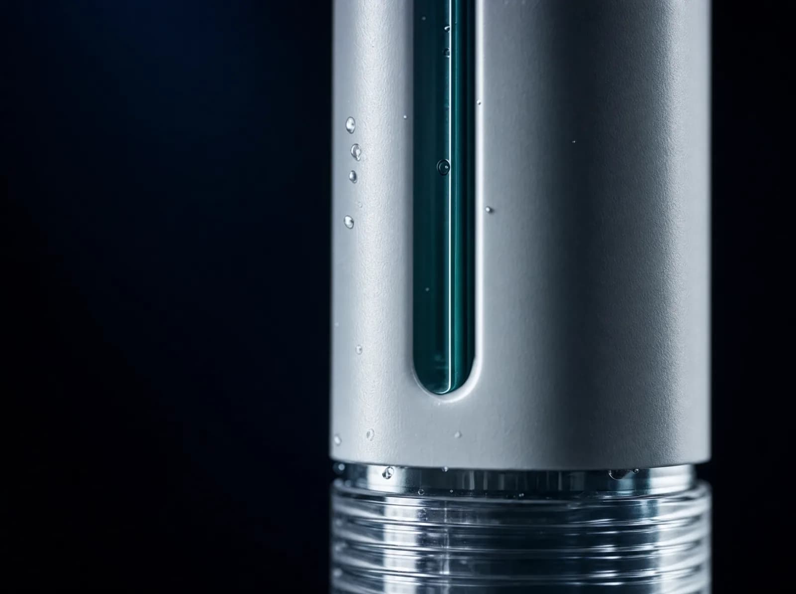 Macro of the applicator pen's liquid-level window